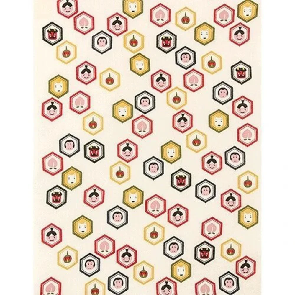 Momotaro Tortoiseshell Tenugui Handkerchief | Japanese Hand Cloth - Picture 3 of 3